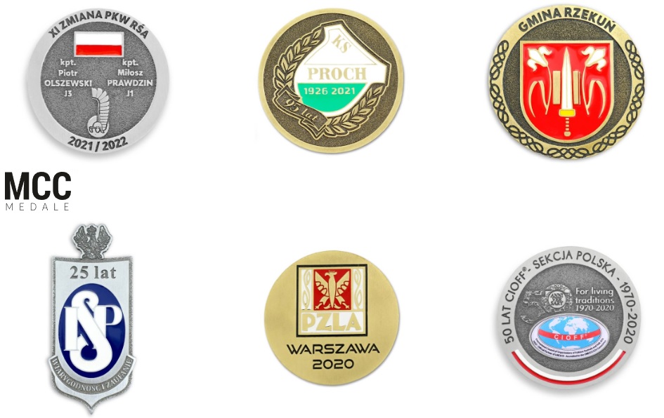 medale na zamówienie zrealizowane przez MCC Medale z Łodzi